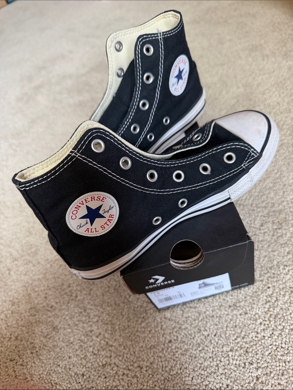 Converse Kids Black and White High Top Sneakers